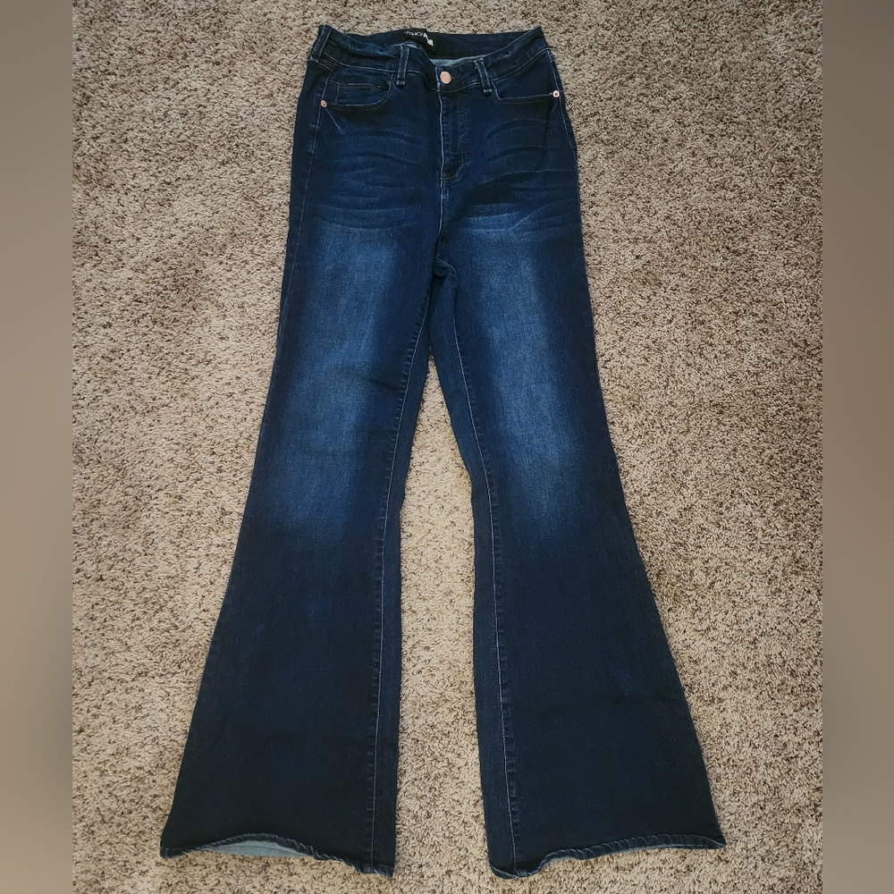 Fashion Nova Dark Blue Flare Jeans
